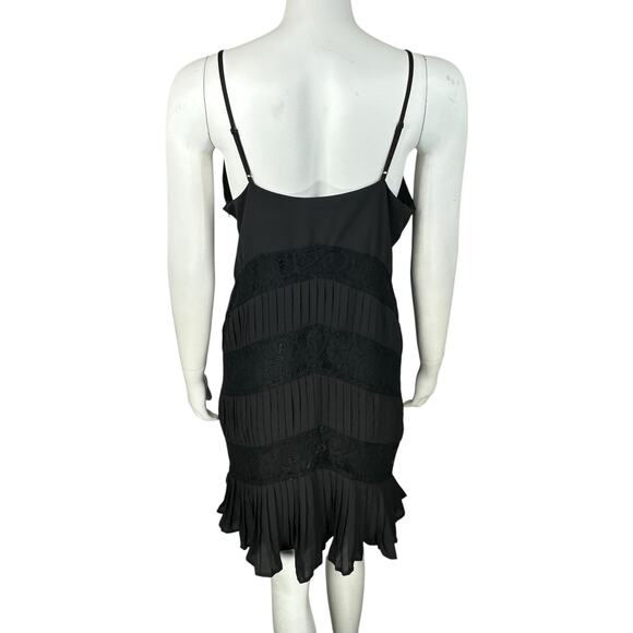 Greylin Mini Slip Dress Medium Romantic Whimsigoth Lace Pleated Grunge Flapper - Picture 6 of 11